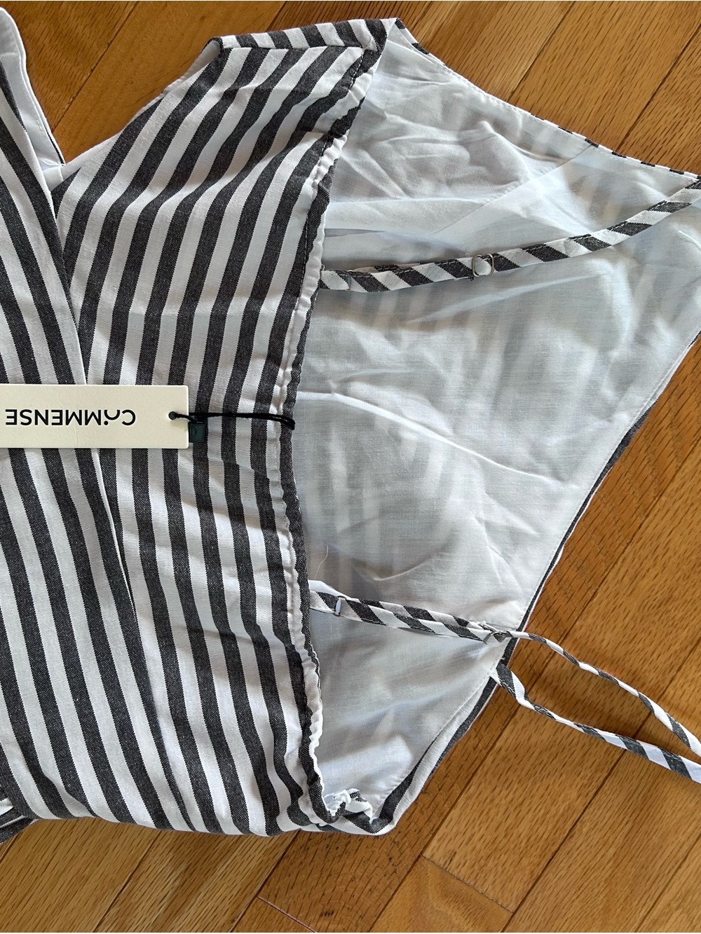 Commense Black and White Striped One-Shoulder Dress - Picture 3 of 5